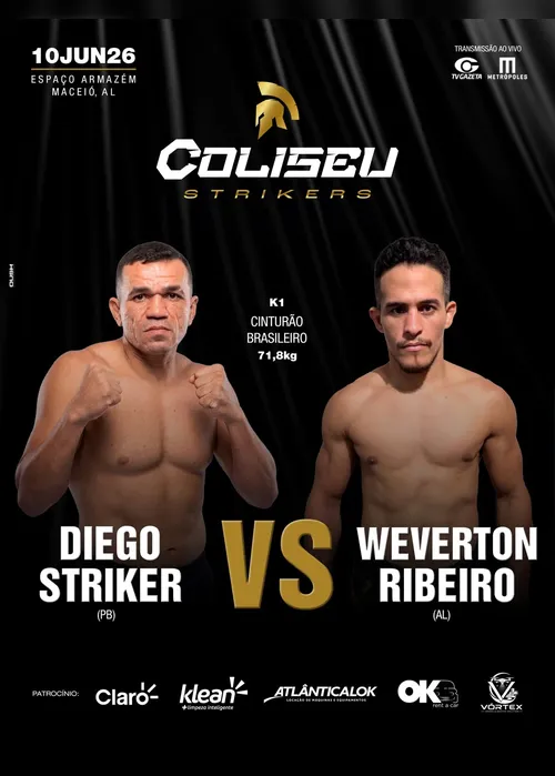 
				Diego Striker x Weverton Ribeiro incendeiam o card do Coliseu Strikers
			
			