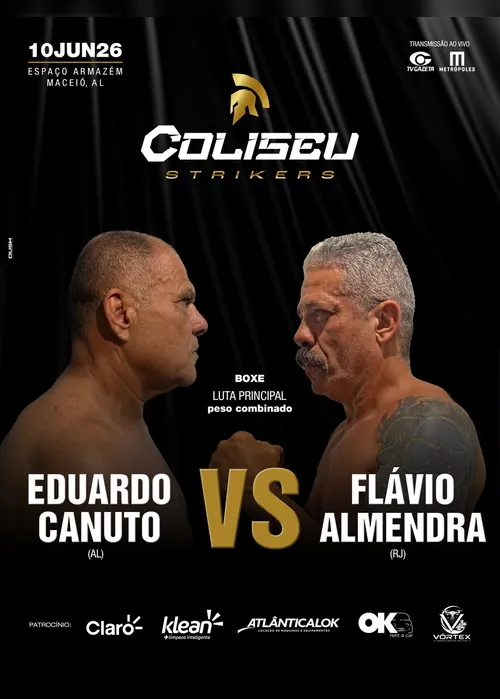 
				Eduardo Canuto e Flávio Almendra fazem luta principal do Coliseu Strikers
			
			
