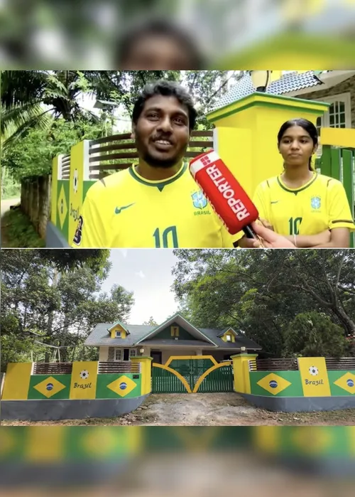 
				Na Índia, torcedor viraliza ao pintar a casa com as cores do Brasil
			
			