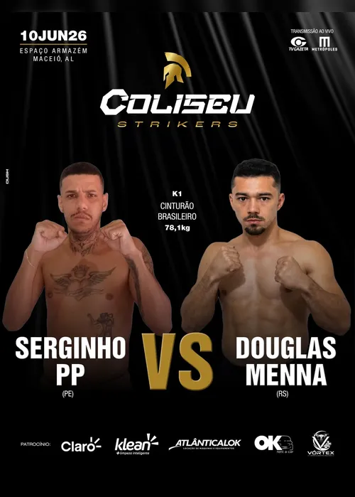 
				Serginho PP e Douglas Menna fazem o sétimo duelo do Coliseu Strikers
			
			