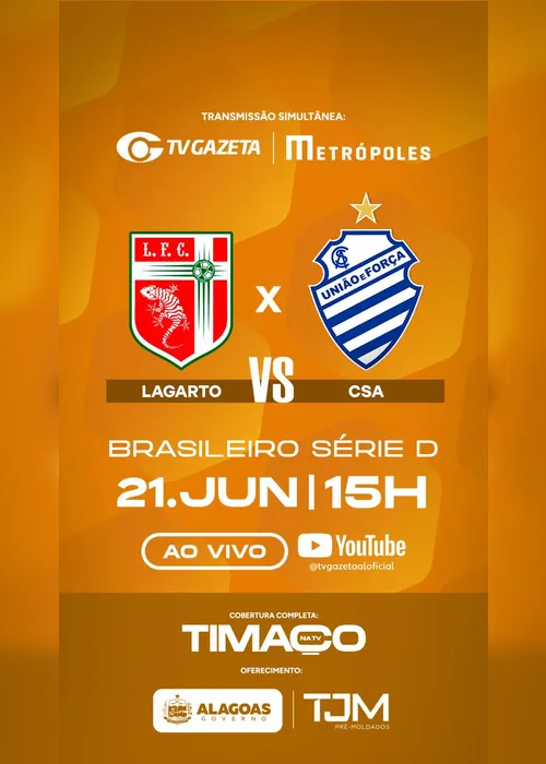 
				TV Gazeta transmite jogos de CSA e ASA no mata-mata na Série D
			
			