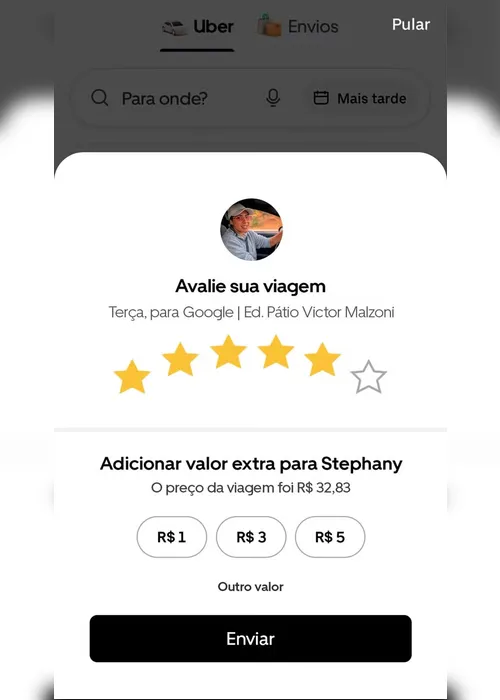 
				Uber libera avaliação de 6 estrelas em referência à busca do Brasil pelo hexa
			
			