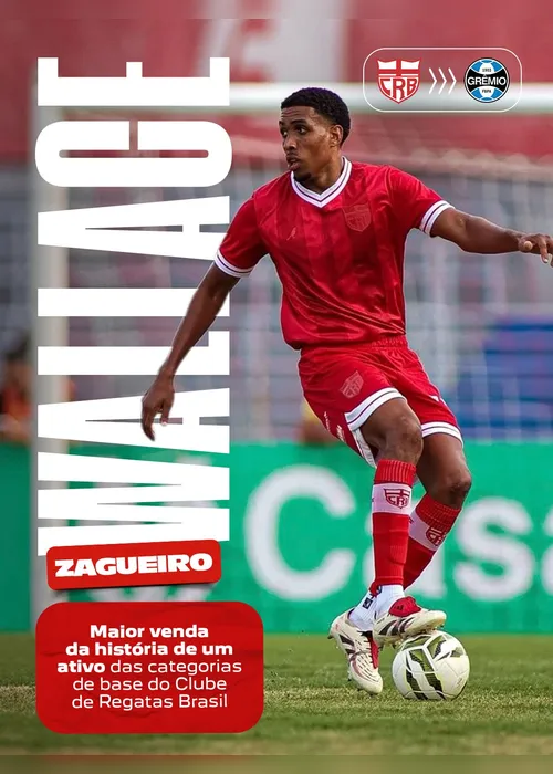 
				CRB anuncia transferência de Wallace para o Grêmio e diz que é a maior venda da base do clube
			
			