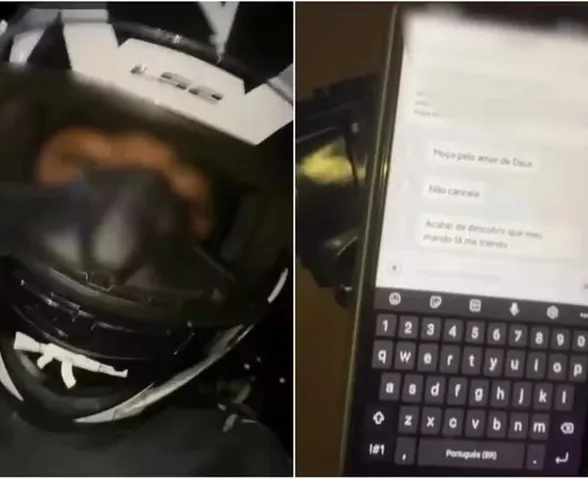 “Não cancela”, diz mulher que pediu moto de app para flagrar traição