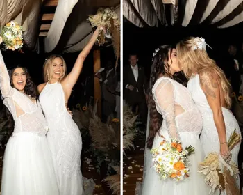 Casamento de Lauana Prado e Tati Dias emociona, mas vira alvo de ataques