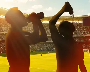 Jogadores cospem água para aliviar a sede sem sobrecarregar o estômago