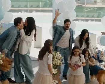 Sabrina Sato e Nicolas Prattes esperam um menino; veja chá revelação