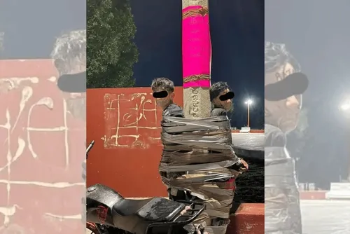 
				“Batman” da vida real amarra suspeitos em postes usando fita adesiva
			
			