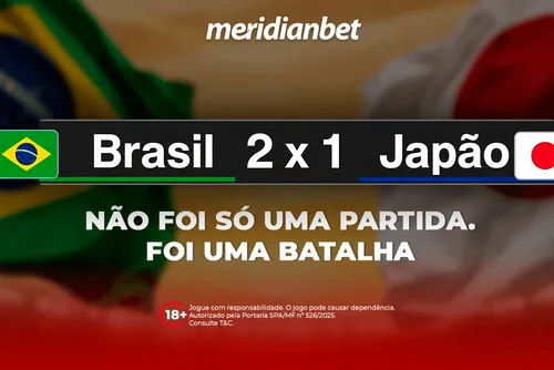 
				Brasil 2 x 1 Japão. A Seleção lutou até o apito final, sofreu, virou — e o sonho do Hexa segue vivo.
			
			