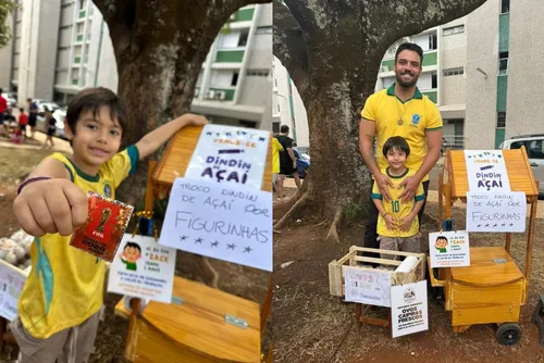 
				Brasiliense de 5 anos troca frutas e até ovos por figurinhas da Copa
			
			