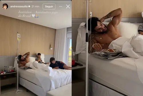 
				Gusttavo Lima toma medicação na veia durante jogo do Brasil
			
			