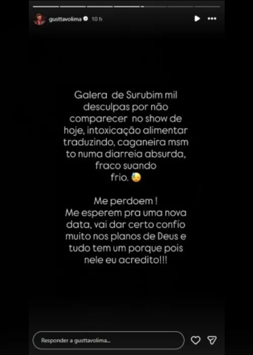 
				Gusttavo Lima cancela show por intoxicação e irrita prefeito: "Ladrão"
			
			