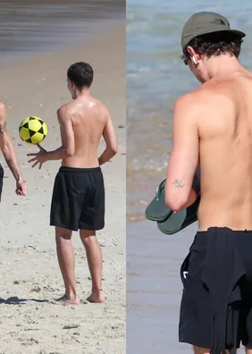 Arranhão e altinha na praia: Shawn Mendes dá o que falar com marca nas costas