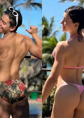Bella Longuinho resgata foto antiga e faz 'antes e depois' de bíquini