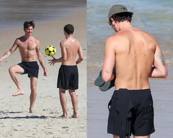 Arranhão e altinha na praia: Shawn Mendes dá o que falar com marca nas costas