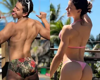 Bella Longuinho resgata foto antiga e faz 'antes e depois' de bíquini