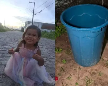 Criança de 2 anos morre afogada após cair dentro de balde