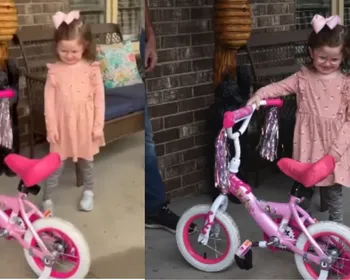 Estudantes criam bicicleta adaptada e realizam sonho de menina com hipotonia de pedalar ao lado da família