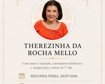 Família convida para missa de 7º dia de Therezinha da Rocha Mello em Maceió