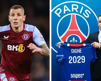 Lucas Digne encara o Aston Villa após deixar clube inglês pelo PSG