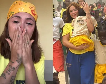 Nathalia Valente chora ao rebater críticas por missão na África