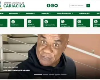Site de câmara de vereadores é hackeado e mostra foto do Kid Bengala na home