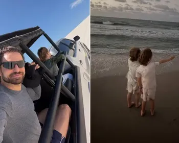 Viúvo de Paulo Gustavo, Thales Bretas abre álbum de férias com os filhos do ex-casal no Ceará