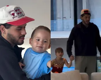 Zé Felipe reencontra os filhos após temporada na Itália com Virginia