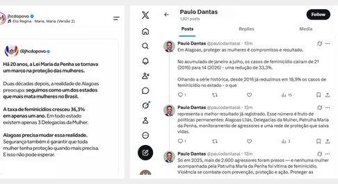 Paulo rebate críticas de JHC e aponta menor índice de feminicídios da série histórica