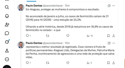 Paulo rebate críticas de JHC e aponta menor índice de feminicídios da série histórica