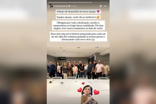 
				Michelle Bolsonaro se despede do PL Mulher: "Uma nova história"
			
			