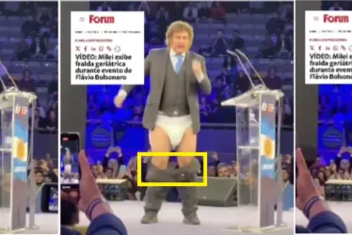 
				Milei não dançou de fralda em evento de Flávio Bolsonaro; vídeo é IA
			
			