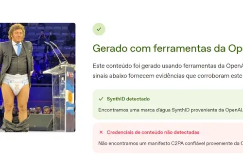 
				Milei não dançou de fralda em evento de Flávio Bolsonaro; vídeo é IA
			
			