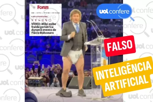 
				Milei não dançou de fralda em evento de Flávio Bolsonaro; vídeo é IA
			
			