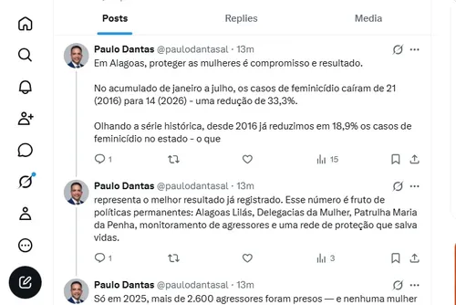 
				Paulo rebate críticas de JHC e aponta menor índice de feminicídios da série histórica
			
			