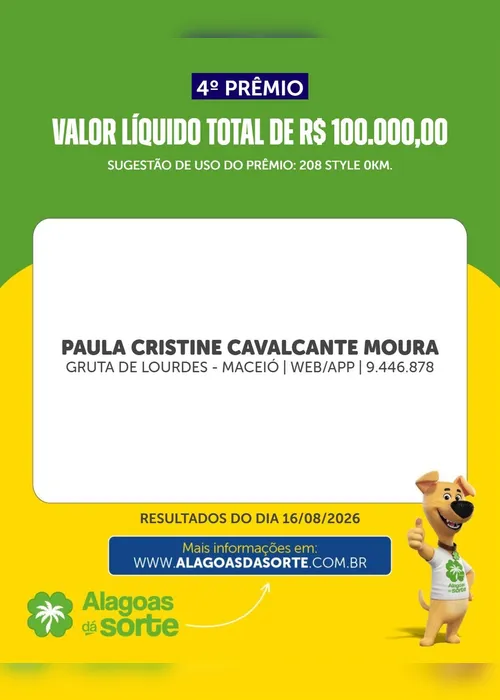 
				Confira os resultados do Alagoas Dá Sorte deste domingo (16/8)
			
			