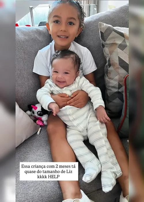 
				Lore Improta surpreende com o tamanho do caçula: "Help"; veja fotos
			
			