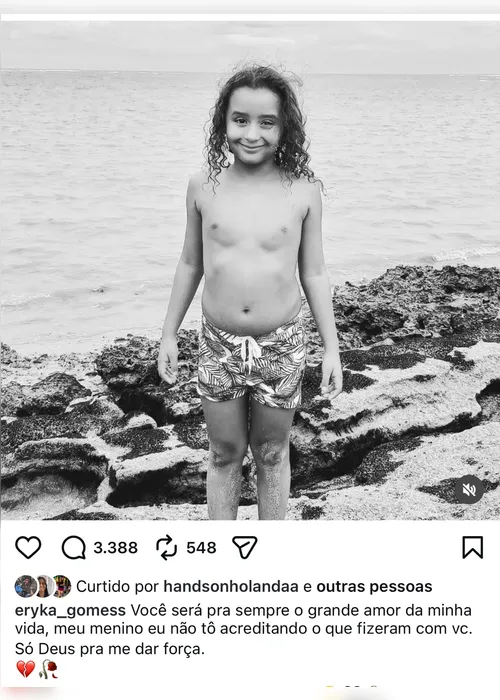 
				Mãe de menino morto pelo tio-avô faz homenagem emocionante ao filho; veja!
			
			