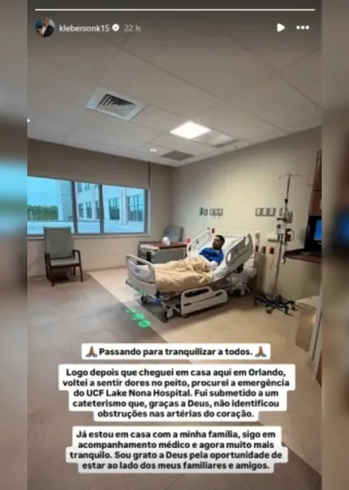 
				Pentacampeão passa por cateterismo após sentir dores no peito
			
			