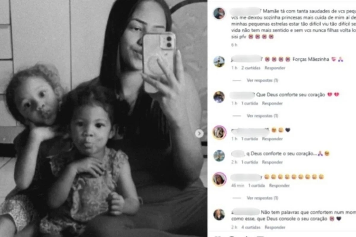 "Cuidem de mim aí de cima", pede mãe de meninas mortas pelo pai