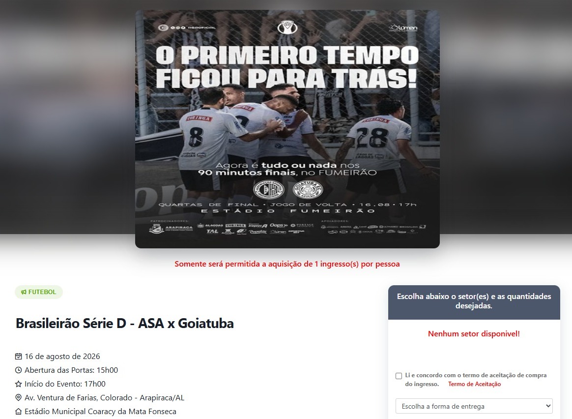 Ingressos esgotados: cambista é detido revendendo entradas para decisão do ASA