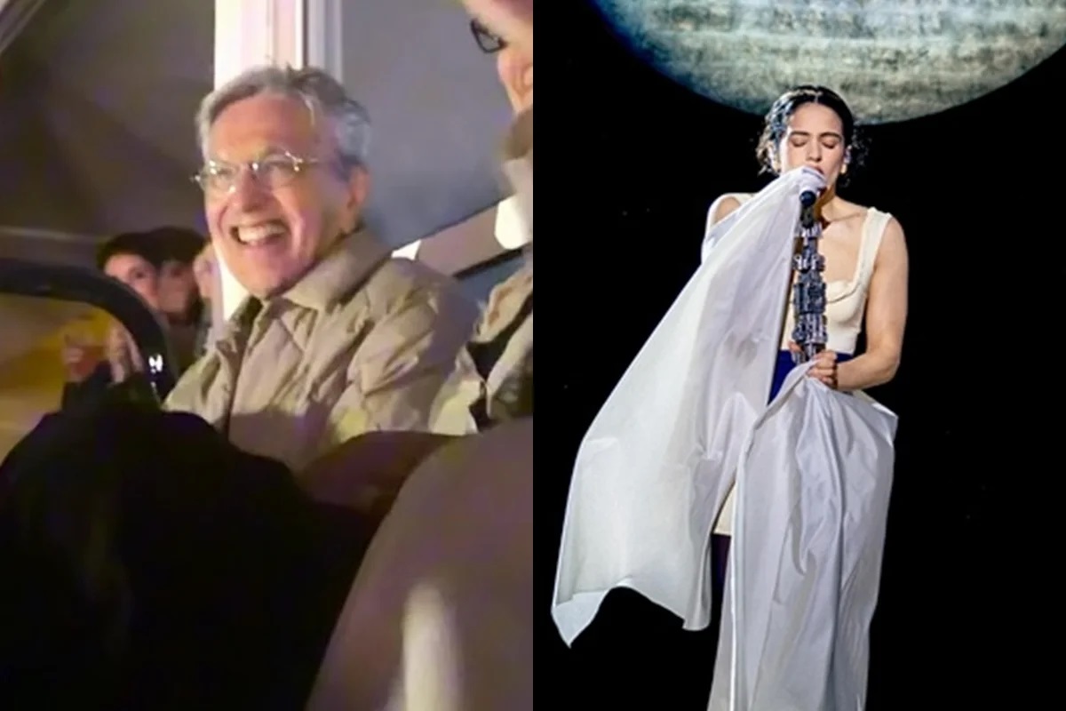 Rosalía homenageia Caetano Veloso durante show no Brasil: 'Um beijo, mestre'