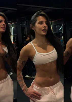 Ana Castela exibe abdômen definido na academia e brinca: ‘Ficando forte para ajudar meu pai’