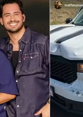 Filho de Leonardo sofre acidente de carro: ‘Livrado do pior’