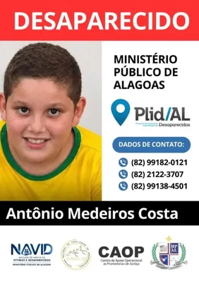 Menino desaparece após ser levado pelo pai em Colônia Leopoldina; família pede ajuda