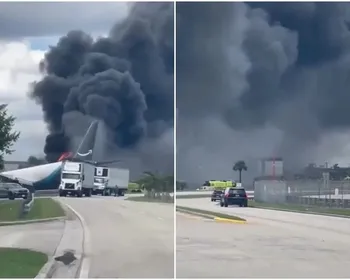 Avião cargueiro da Amazon cai durante pouso e Aeroporto de Miami é fechado