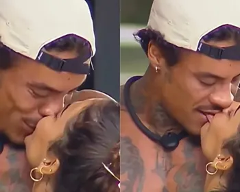 Catherine Bascoy e Murilo Dias dão beijão em  reality