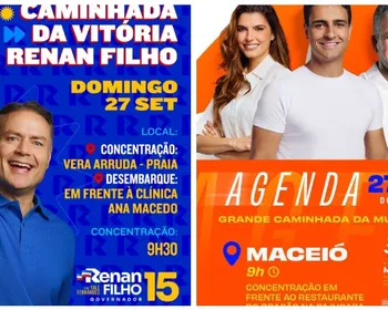 Renan Filho e JHC fazem caminhadas neste domingo em Maceió; confira percursos