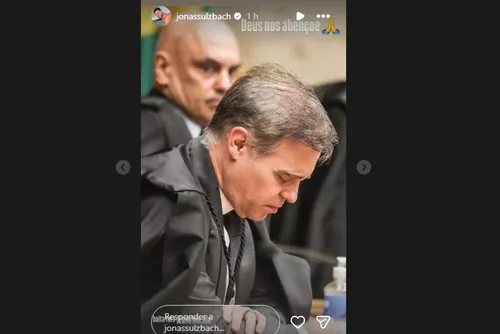 
				Jonas Sulzbach rebate crítica após postar foto de André Mendonça
			
			