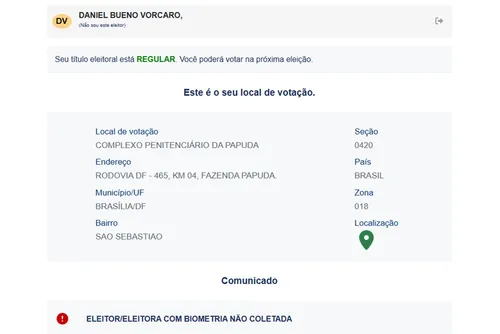 
				Vorcaro pede para votar nas eleições e título é transferido para a Papuda
			
			
